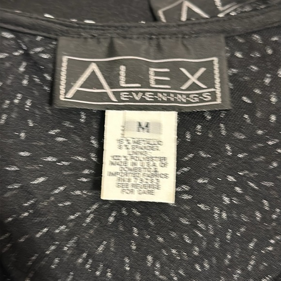 Alex Evenings Black Silver Glitter Metallic Open Front Jacket w/ Tank Size M - Picture 3 of 5